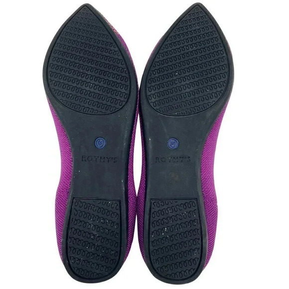 Rothy's The Point Mulberry Rare Retired Slip On Flat Magenta Violet Yellow, W6.5 - Picture 7 of 8